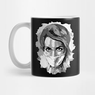 Black and white coronavirus Mug